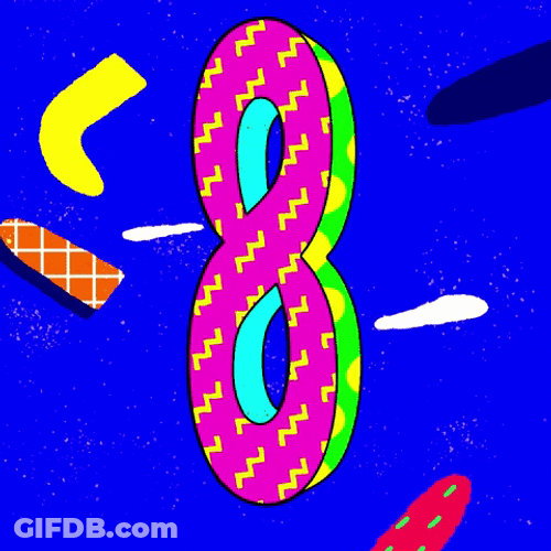 Number Eight Art Anime Loop GIF