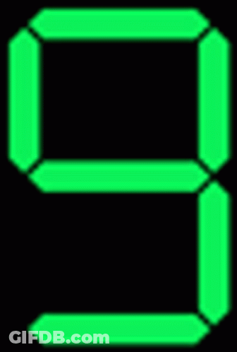 Number Eight On Green Digital Display GIF