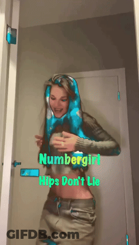 Numbergirl Hips Do N't Lie Is Written Above A Woman GIF