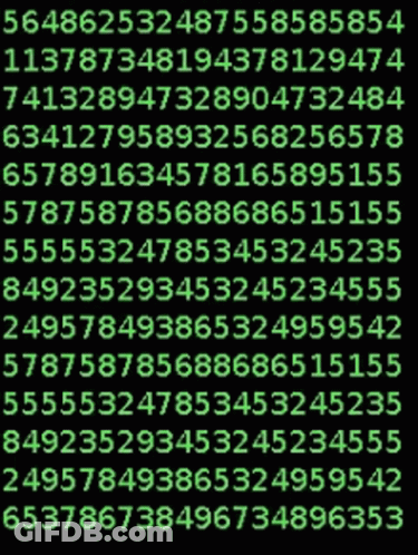 Numbers On Black Background GIF