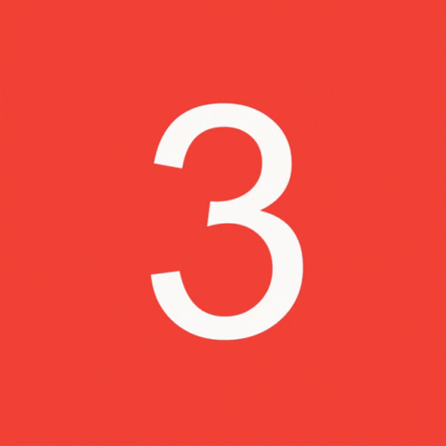 Numeral 3 Flashing Changing Hue Design GIF