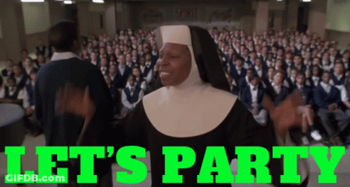 Nun Saying Let's Party GIF