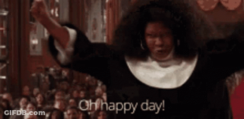 Nun Saying Oh Happy Day To Crowd GIF