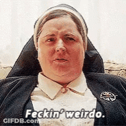Nun Saying Weirdo GIF