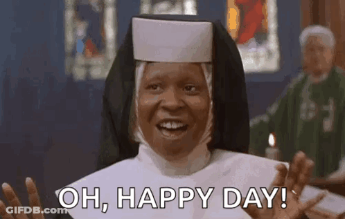 Nun Smiling Oh Happy Day GIF