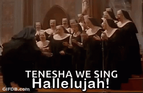 Nuns Singing Hallelujah In Church Man Behind GIF