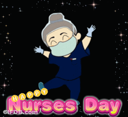 Nurse Celebrating Nurses Day With Fireworks GIF