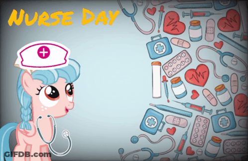 Nurse Day Poster With Pony And Stethoscope GIF