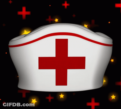 Nurse Hat With Red Cross GIF