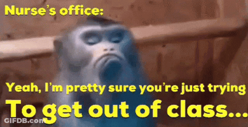 Nurse Office Student Trying To Skip Class GIF