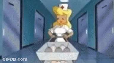Nurse Pushing Egg Cart GIF