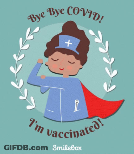 Nurse Saying Bye Bye Covid I Am Vaccinated GIF