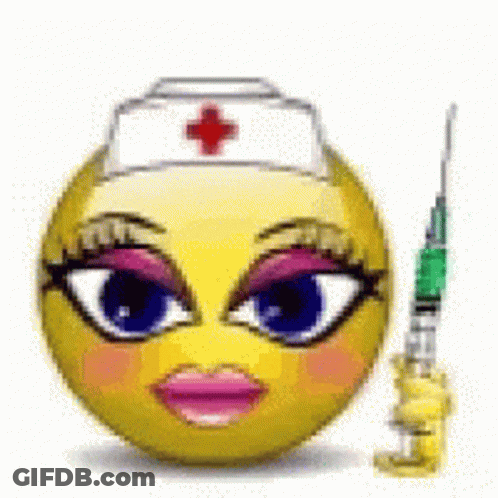 Nurse Smiley Holding Syringe GIF