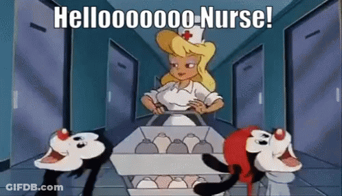 Nurse Standing Next To Egg Box GIF