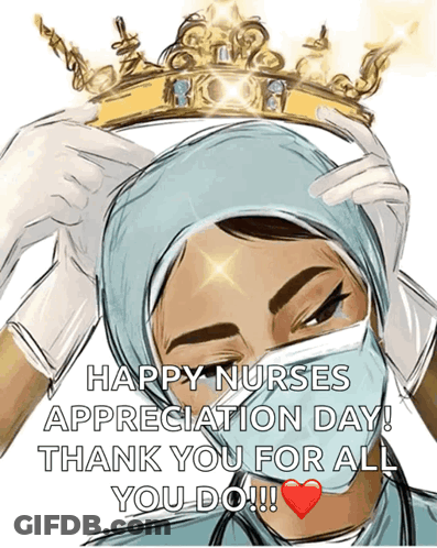 Nurse Wearing Crown Says Happy Nurses Appreciation Day GIF