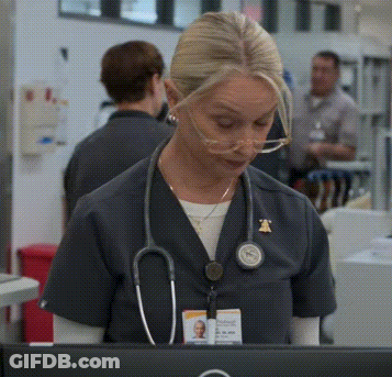 Nurse With Stethoscope And Name Tag GIF