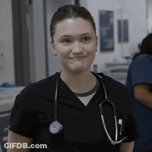 Nurse With Stethoscope Making Face GIF