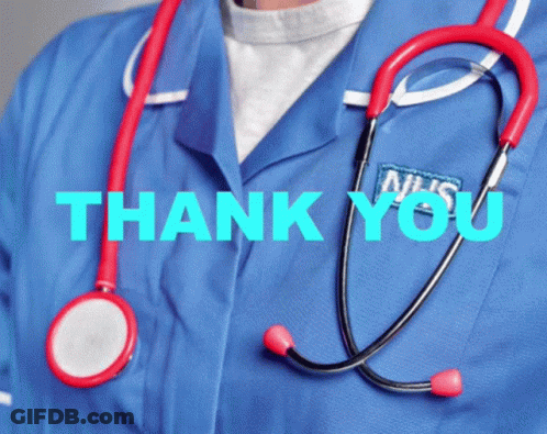 Nurse With Stethoscope Saying Thank You GIF