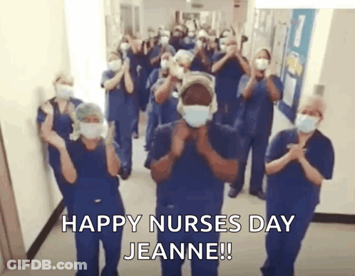 Nurses Clapping In Hallway GIF
