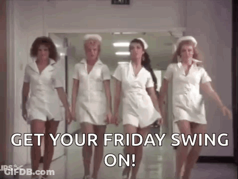 Nurses Walking Hallway Get Your Friday Swing On GIF
