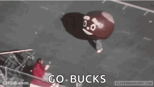 Nutsack Balloon With Face Flying GIF