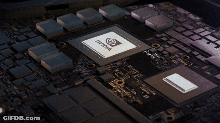 Nvidia Computer Chip Branches Light Up GIF