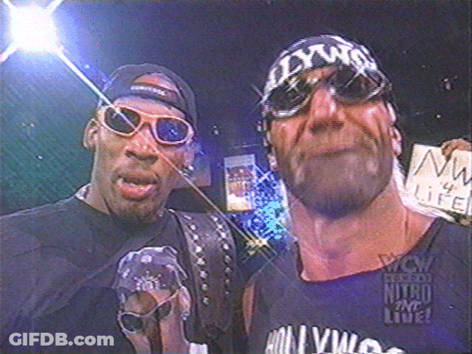 Nwo Dennis Rodman Hulk Hogan Team Up GIF