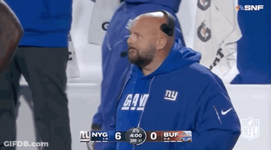 Ny Giants Brian Daboll Pinching His Nose GIF