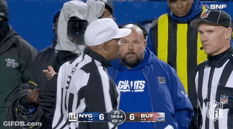 Ny Giants Coach Brian Daboll And Referee GIF
