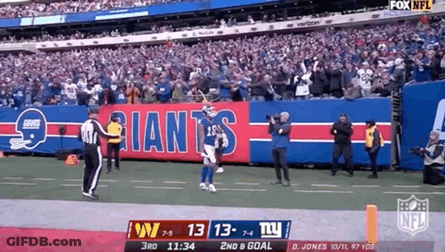 Ny Giants Isaiah Hodgins Carrying Football GIF