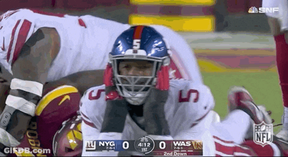 Ny Giants Player Laying Flat On His Belly GIF