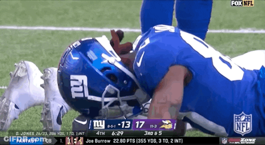 Ny Giants Player Lying On His Stomach GIF