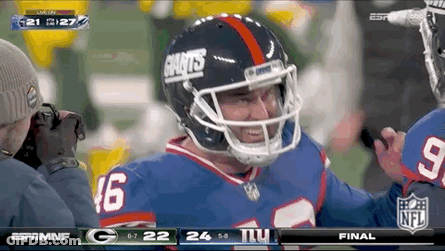 Ny Giants Players Tapping Randy Bullock Helmet GIF