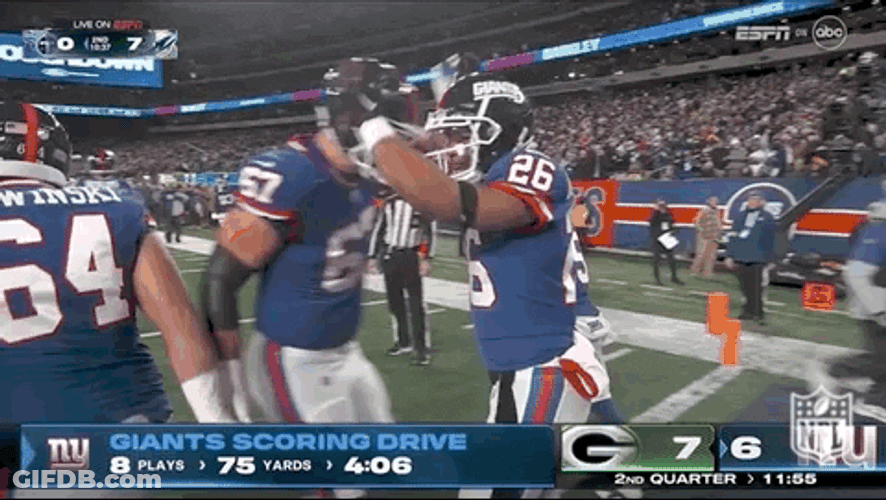 Ny Giants Saquon Barkley Hugging Teammate GIF