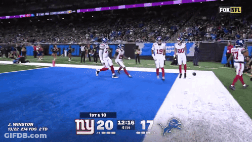 NY Giants Vs Detroit Lions On Fox NFL GIF