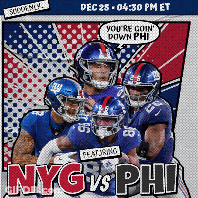 NY Giants Vs Phillies Game Poster Dec 25 GIF