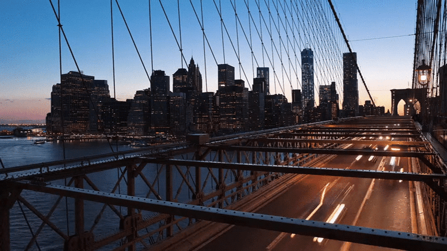 NYC Brooklyn Bridge Rush GIF