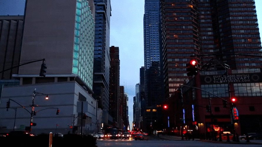 NYC Busy Street Timelapse GIF
