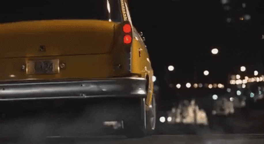 NYC Cab Christmas Night GIF