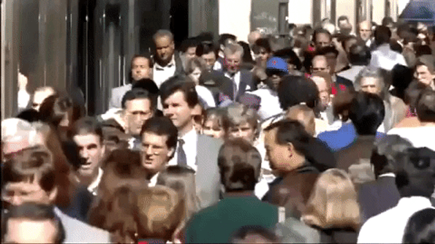 NYC People Crowd Walking GIF