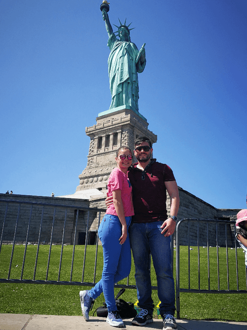 NYC Statue Of Liberty Tourists GIF