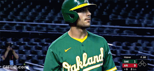 Oakland A's Baseball Player In Dugout GIF