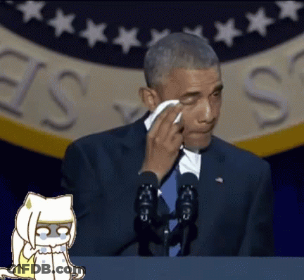 Obama Crying Speech With Crying Cat GIF