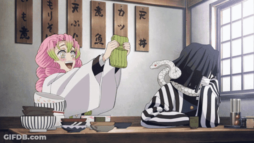 Obanai And Joyful Mitsuri GIF