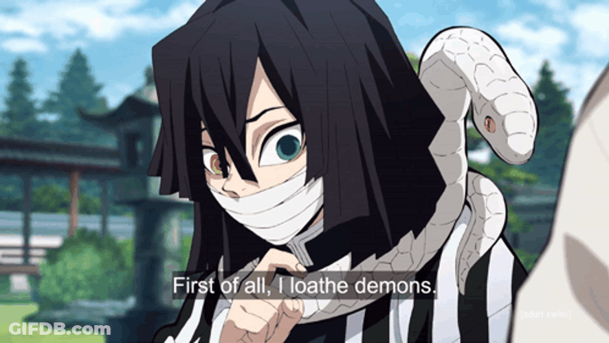 Obanai And Kaburamaru Loathe Demons GIF