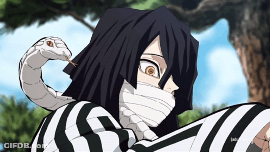 Obanai Iguro And Kaburamaru Snake GIF