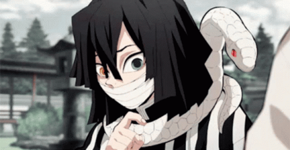Obanai Iguro Talking With Covered Mouth GIF