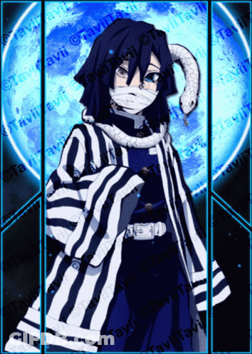 Obanai In Front Of The Moon GIF