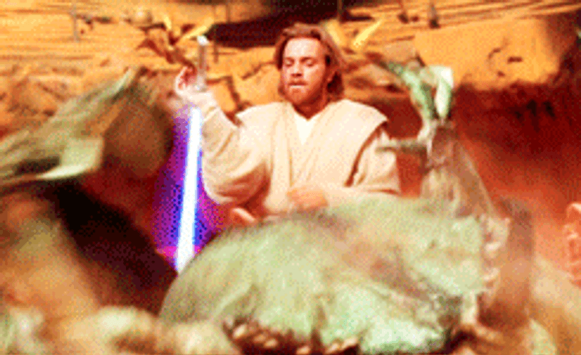Obi Wan Final Attack To Kill The Monster GIF