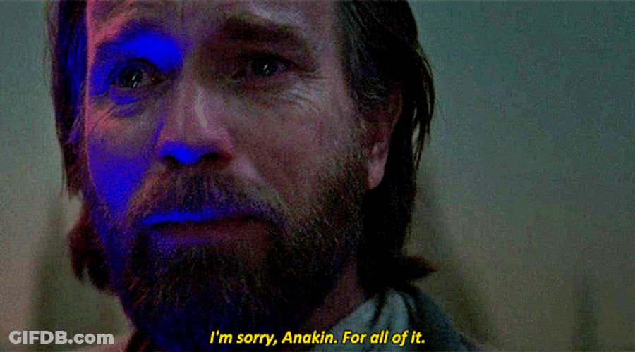Obi Wan Kenobi Crying Saying Sorry GIF